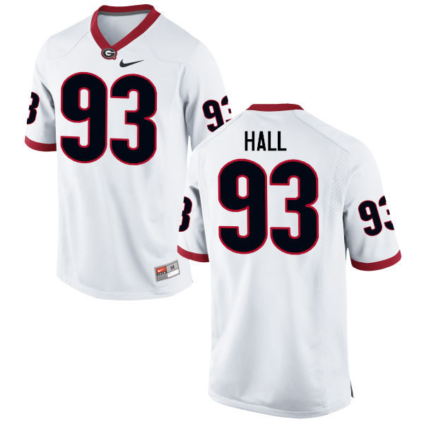 Georgia Bulldogs #93 Carson Hall College Football Jerseys-White